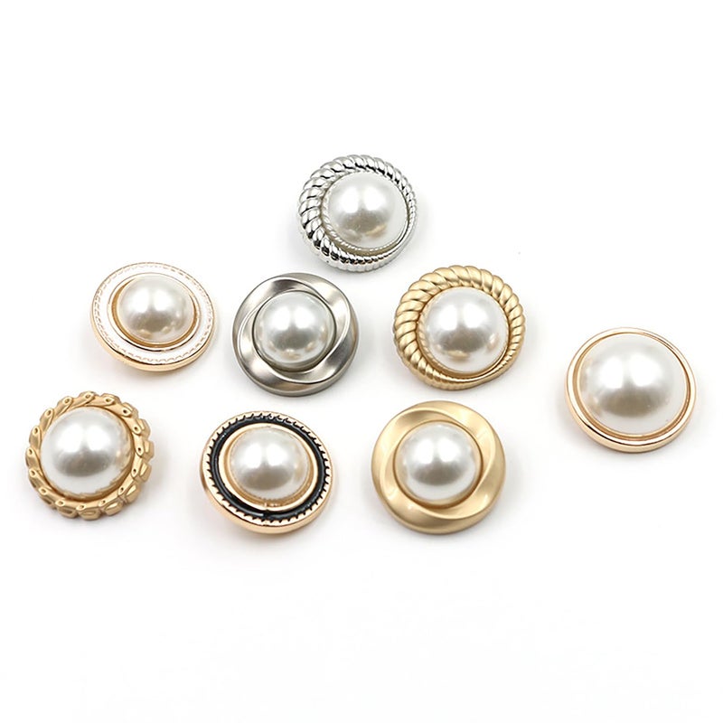 vingol 5 PCS Pearl Gold Metal Women Coat Buttons for Clothing Sweater Decoration Sewing Crafts Accessories (#7  18mm) - Image 2